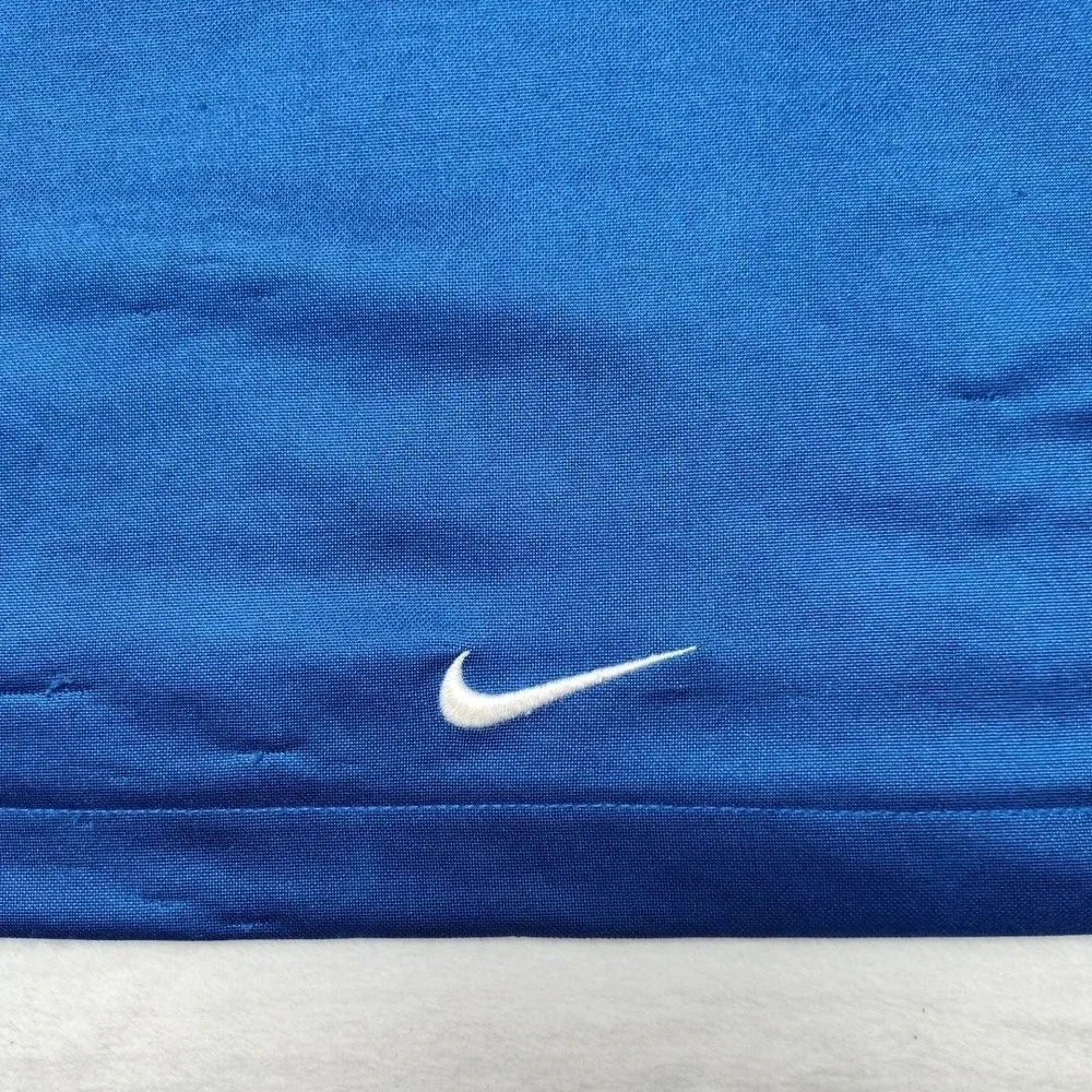 Vintage Nike‎ Basketball Polo Shirt Men XL Blue Black Y2K Colorblock Mesh Jersey